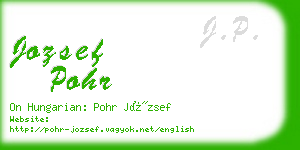 jozsef pohr business card